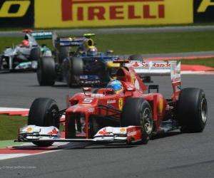 yapboz Fernando Alonso - Ferrari - Grand Prixe England 2012, 2 pozisyon